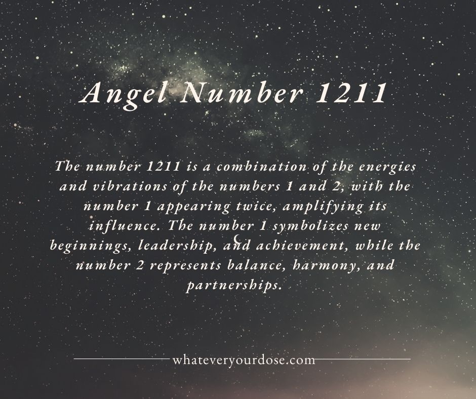 '1211: A divine message to stay focused on your thoughts and intentions, as they have the power to manifest your dreams into reality. Embrace the magic within and trust the universe's guidance. #AngelNumber #ManifestationMagic'