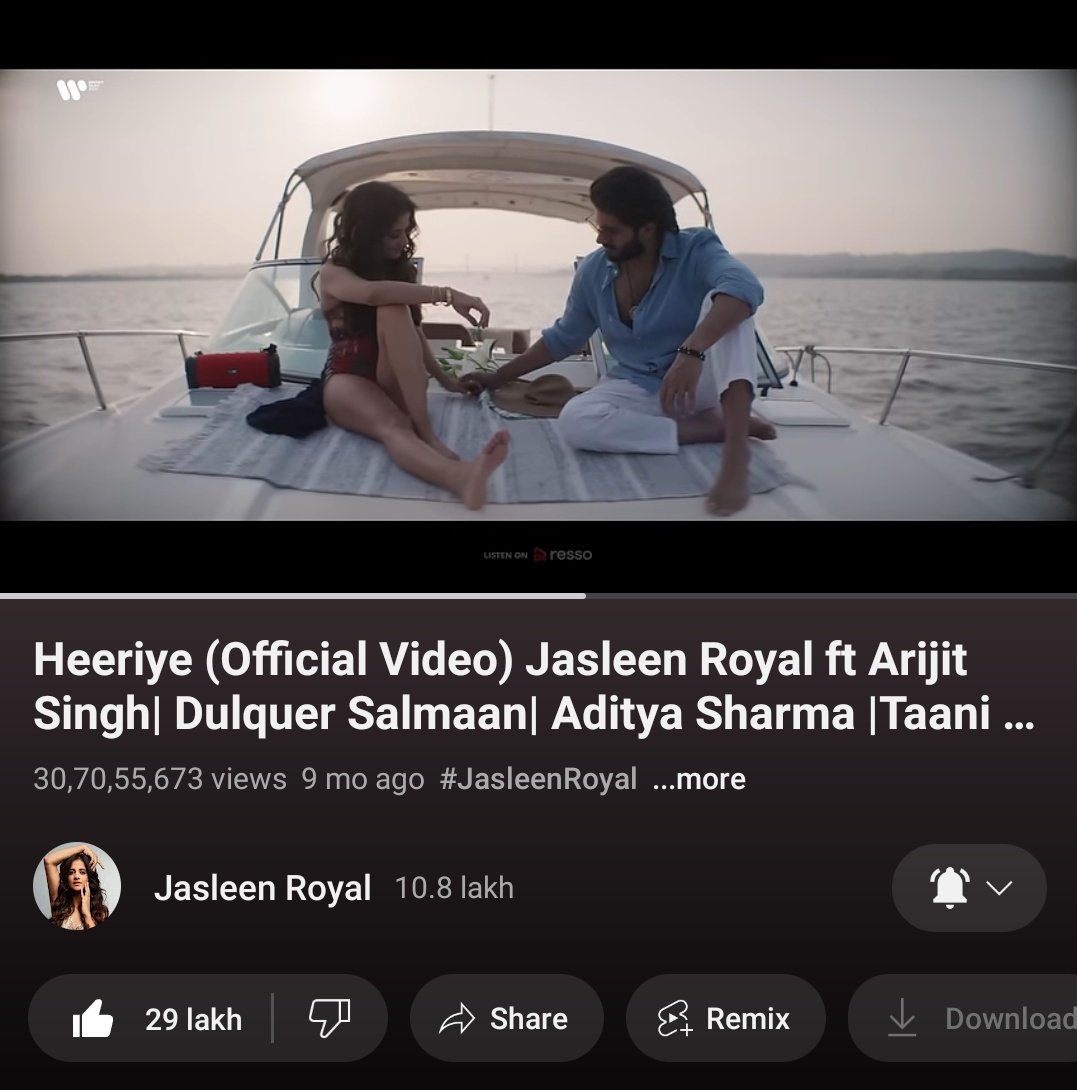 Sensational Album Song #Heeriye Official Video Crossed 300M+ Views on @YouTube ❤️‍🔥

▶️ youtu.be/RLzC55ai0eo?si…

@dulQuer @jasleenroyal @arijitsingh @Atmojoarjalojo @TaaniTanvir @gauravxwadhwa @WarnerMusicIN @YouTubeIndia

#DulquerSalmaan #JasleenRoyal #ArijitSingh