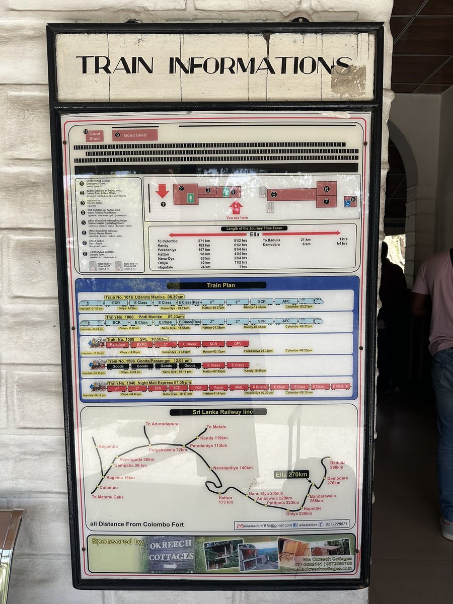 chubo929's tweet photo. 【スリランカ旅5日目】エッラ駅(Ella railway Station) 。
指定席は当日朝には売り切れたので、指定なしの二等に乗車。2人で600ルピー。
切符は4枚目の窓口で購入します🙋‍♀️(行き先と人数言うだけで買えた)
指定席で窓際とった方が絶対的に景色は楽しめそう😇
(車両接続部は撮影する人で大混雑) https://t.co/1WKFTG0lzP
