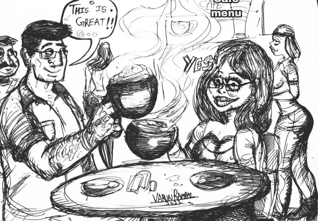 Coffee-date

#cartoon #cartoonist #CoffeeLovers #coffeetwt #daterush #doodle