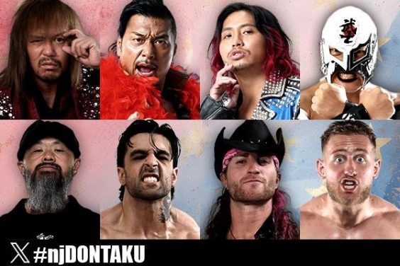 Hours to #njdontaku night 1: 5️⃣!

Los Ingobernables De Japon and the War Dogs continue to battle in an eight man preview of tomorrow's NEVER title fight!

LIVE in English on @njpwworld!

njpw1972.com/175855

#njpw