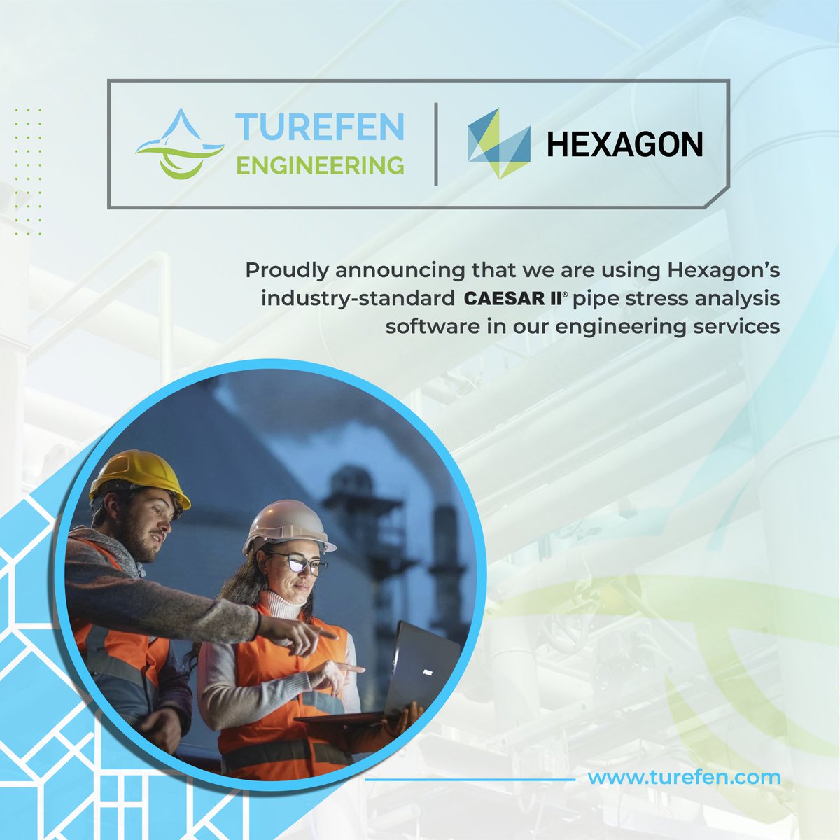 turefen's tweet image. 📢 Proudly announcing that we are using Hexagon Asset Lifecycle Intelligence’s industry-standard CAESAR II pipe stress analysis software in our engineering services 👩‍💻

#oilandgas #ceasarII #pipingstressanalysis