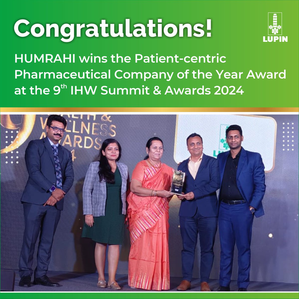 We are proud to announce that Humrahi, our patient support program for Diabetes management, has won us the 'Patient-centric Pharmaceutical Company of the Year' award. This recognition acknowledges our commitment to always prioritizing patient's needs.

#Lupin #Humrahi