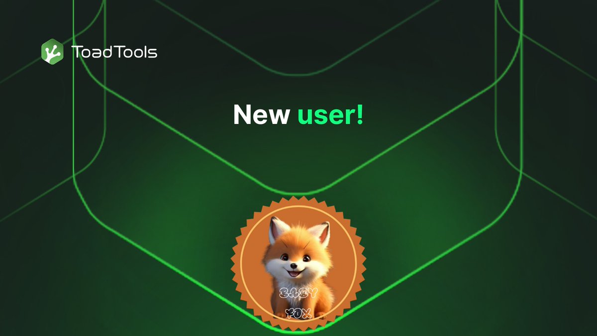 Toad_Tools's tweet image. Welcome to our latest user : @BabyFoxTokenn ! 
BABYFOX will bring investors a completely new journey in the Memecoin world with bold plans and huge profits.
Join us in building a strong and positive community to welcome the upcoming boom of the market.