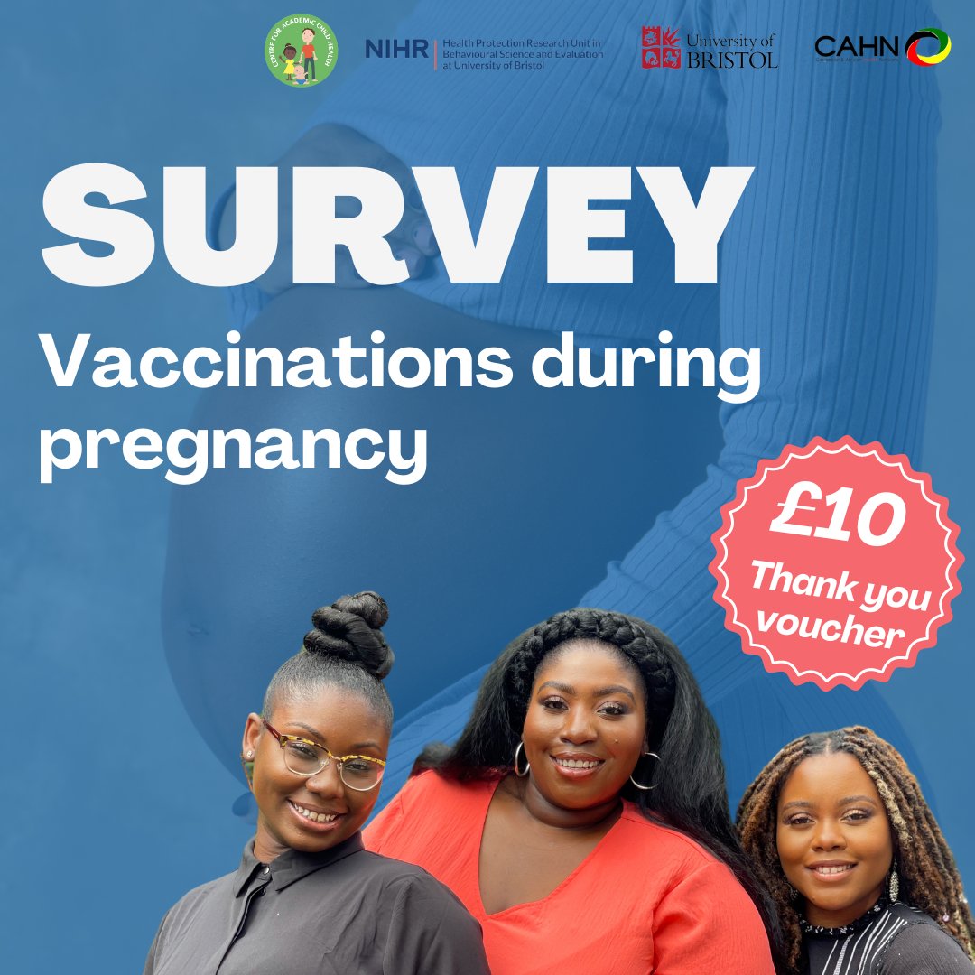 Are you a new mum from Caribbean or African descent? We would love to hear your ideas regarding vaccination and pregnancy. Contribute to this survey: sscmredcap.bris.ac.uk/redcap/surveys… Participants will receive a £10 voucher. #MaternalHealth