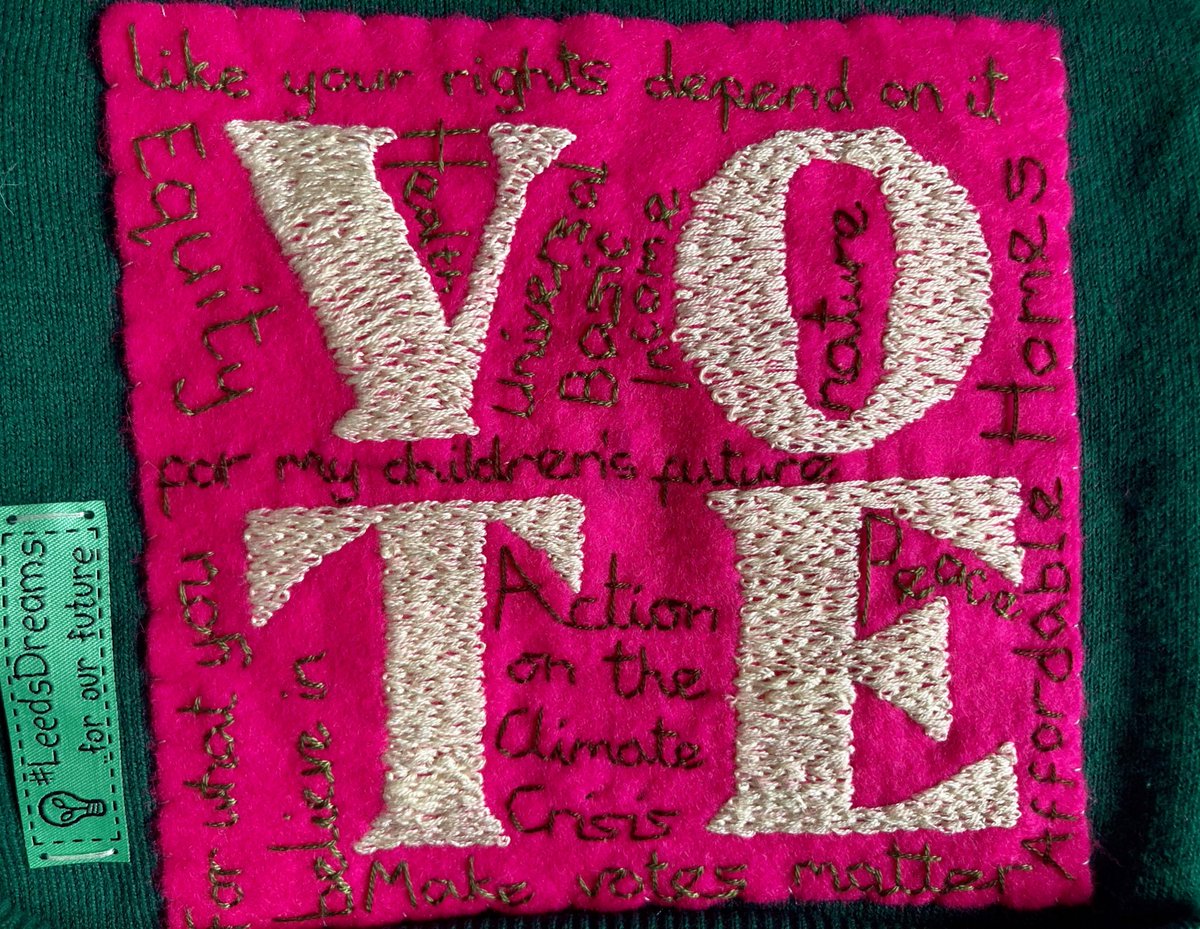 There are many reasons to vote. Whatever yours is, please do get to your Polling Station before 10pm and cast your vote! #Election2024 #craftivism