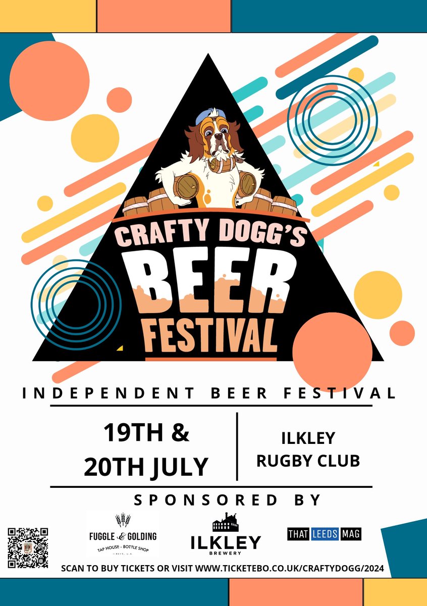 Have you got your tickets yet? Hurry as there are still a handful of early bird tickets going. Visit ticketebo.co.uk/craftydogg/2024 And join the likes of @HorsforthBrewer @meanwoodbrewery @Ilkleybrewery @bayonetbrewing @Tartarusbeers and many more at this year's festival. #Beer