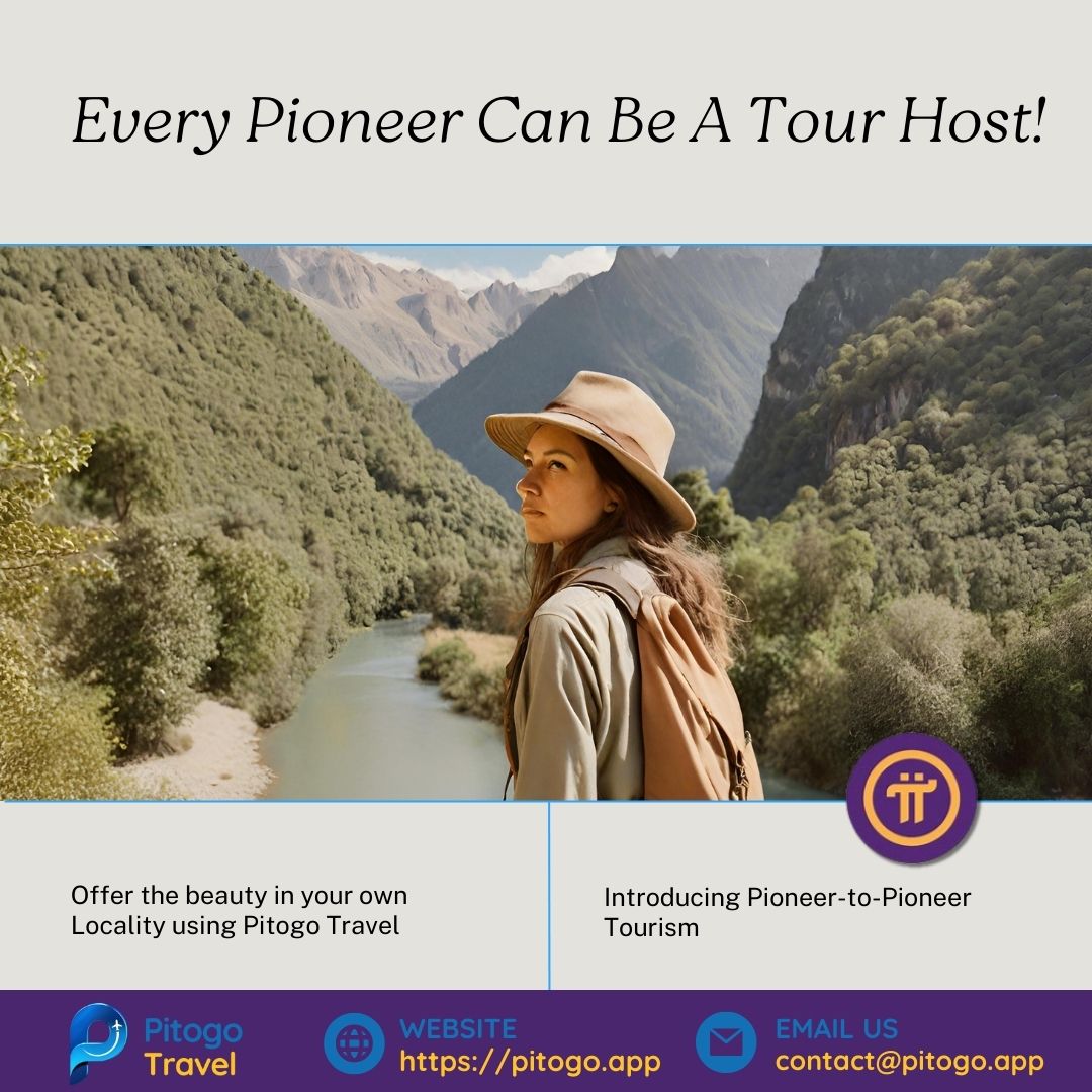 P2P Tourism – a groundbreaking concept introduced by Pitogo Travel that empowers adventurers like you to craft and offer personalized tours, unlocking a realm of unparalleled experiences for fellow travelers.

#PitogoTravel #P2PTourism #TravelRevolution #AdventureAwaits #EarnPi