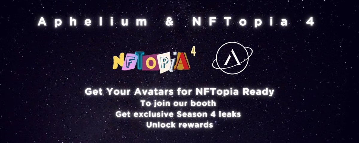 Zooming into #NFTOPIA from May 3rd to 5th! Kick things off with us on the 3rd at 9 pm UTC—get quick course on our game, some leaks about S4 and minigames with cool prizes! Peek at our Zealy for some exclusive @thenftopia quests tomorrow! #ApheliumGame #WAXNFT #WAXFAM #P2E