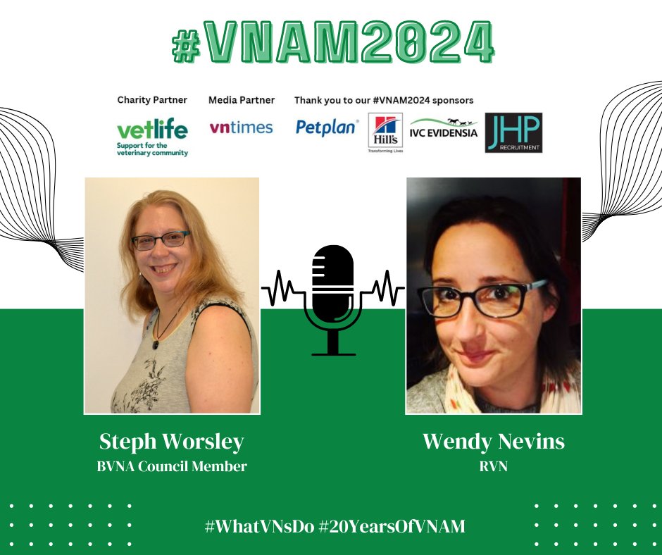 We’re celebrating #20YearsOfVNAM & #WhatVNsDo by releasing interviews with inspirational RVNs. Today we join BVNA Council Member Steph as she interviews Wendy Nevins.
📺 Watch youtu.be/N-kOLKWJGVg
🎧 Listen podcasters.spotify.com/pod/show/bvna/…
More about #VNAM2024; bvna.org.uk/project/vnam-2…