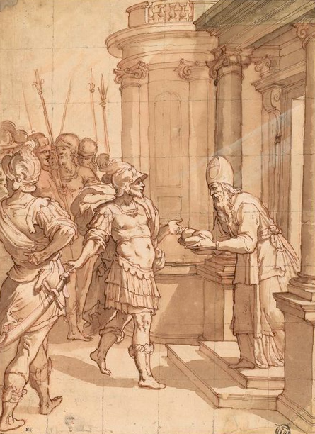 #UnJourUneOeuvre/#WorkOfTheDay

🇫🇷 Melchisédech offrant le pain à Abraham (1550 - 1600), par un artiste anonyme italien.

🌎 Melchizedek offering bread to Abraham (1550 - 1600), by an anonymous Italian artist.

📍 Département des #ArtsGraphiques
👉 bit.ly/3PPcA2O