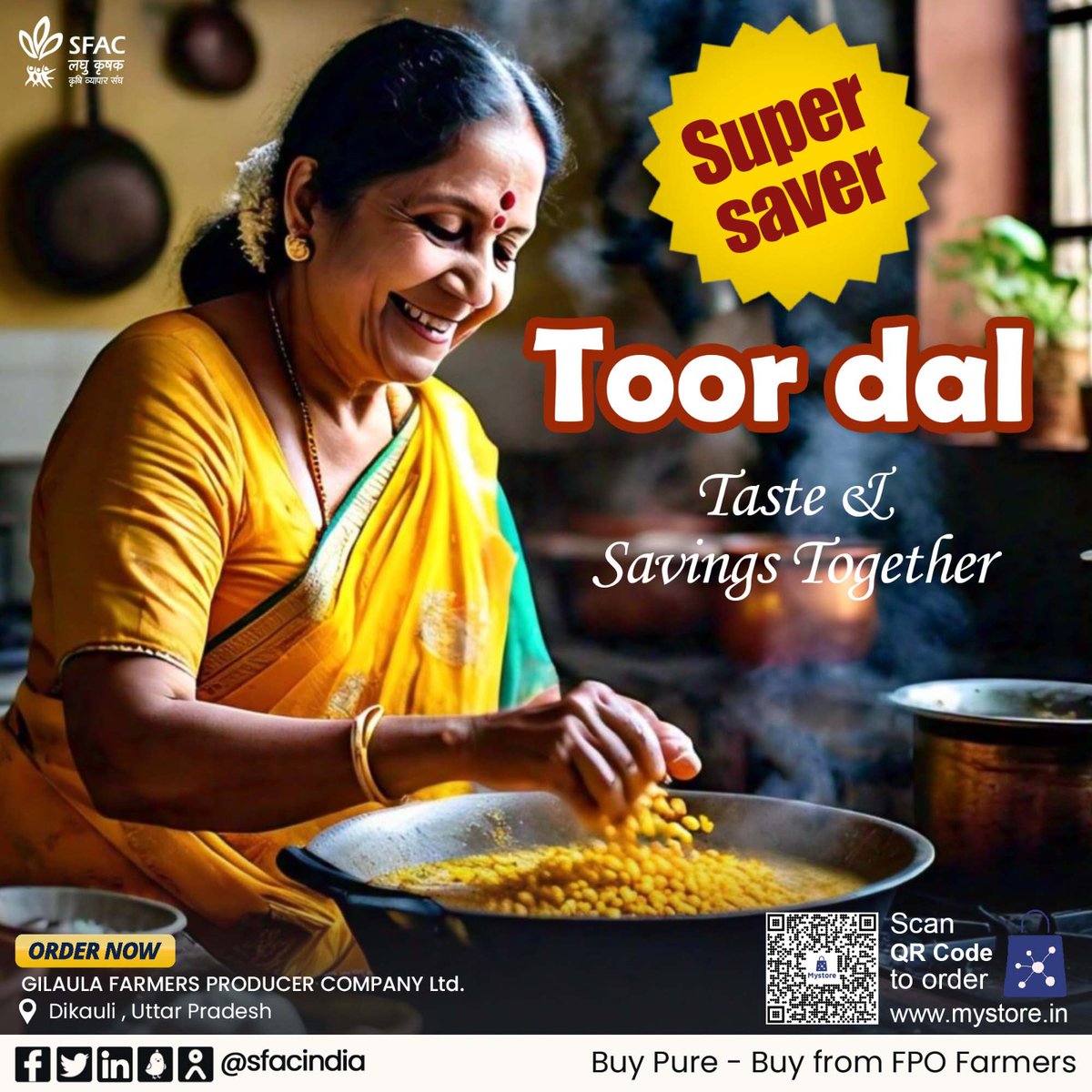 Grab super savings on organic unpolished toor dal.
Enjoy protein & fiber-rich toor dal this summer & also save your pocket.

Buy from FPO farmers at👇

mystore.in/en/product/too…

🤑

#VocalForLocal #healthyeating #healthyhabits #healthychoices #healthyfood #tastyrecipes #SFACIndia