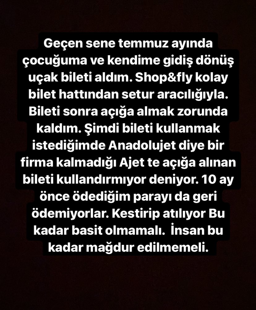 Bu memlekette en zor şey vatandaş olmak. Mağduriyetimi gider !! 
@setur @tssdestek @TK_TR @AJET_TR @AJ_Destek 

#setur #Ajet #türkhavayolları