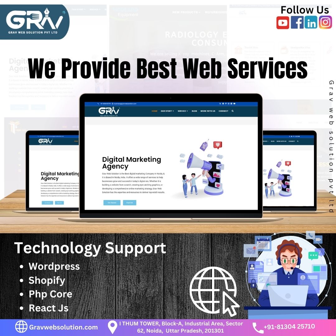 We specialize in top-notch web development services, and the intricate dance of design, WordPress, and php core Shopify innovation unfolds.  Additionally, meets our creativity, functionality, and unique content and every pixel tells a story.

#GravWebSolutions #web #website