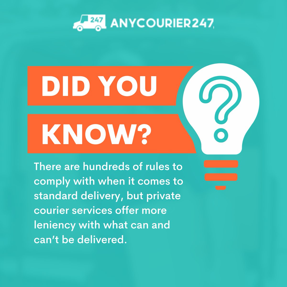 Private courier services offer flexibility beyond standard delivery regulations. 🚚 Enjoy the freedom to ship a wider range of items with fewer restrictions. Experience convenience and efficiency without compromising on what you can send. 
#anycourier247 #couriermarketplace