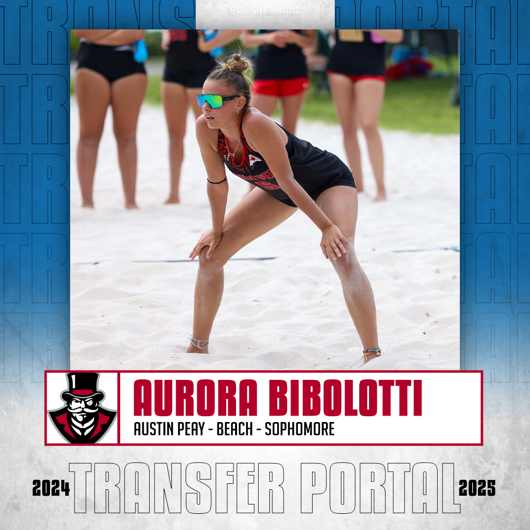 𝗜𝗻 𝗧𝗵𝗲 𝗣𝗼𝗿𝘁𝗮𝗹 ✏️: Aurora Bibolotti 🏐: Beach 🎓: Sophomore 📍: Austin Peay #CollegeVBTransfers | #NCAAWVB