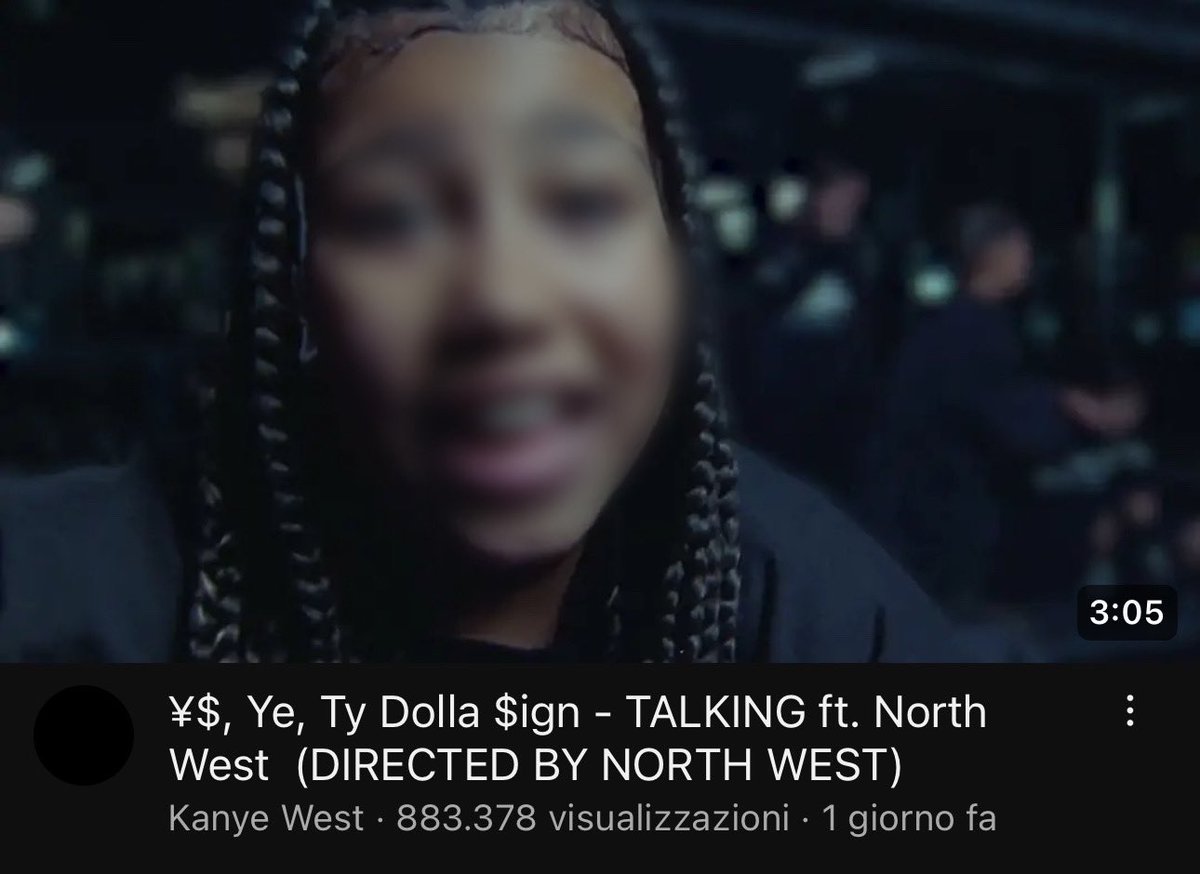 Kanye West ha appena rilasciato un nuovo videoclip della canzone “Talking”, in cui duetta con la figlia North. Il video è DIRETTO da lei. 
10 anni. 
Non sono neanche sicura che a 10 anni io sapessi allacciarmi le scarpe da sola 🥲