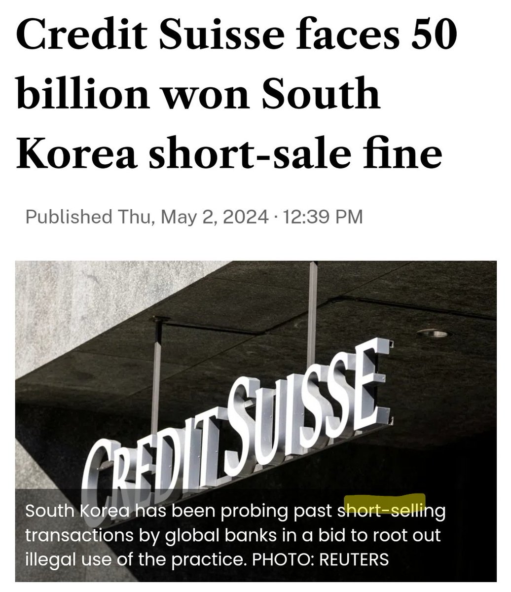 #CreditSuisse faces 50 billion won South Korea short-sale fine

businesstimes.com.sg/companies-mark…