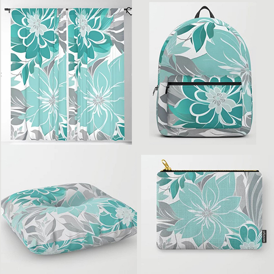 #tealblue #floral #flowers #bho #homedecor #bedding #curtains #apprel #discounts #Society6 #BeautifulHome
society6.com/art/floral-pat…