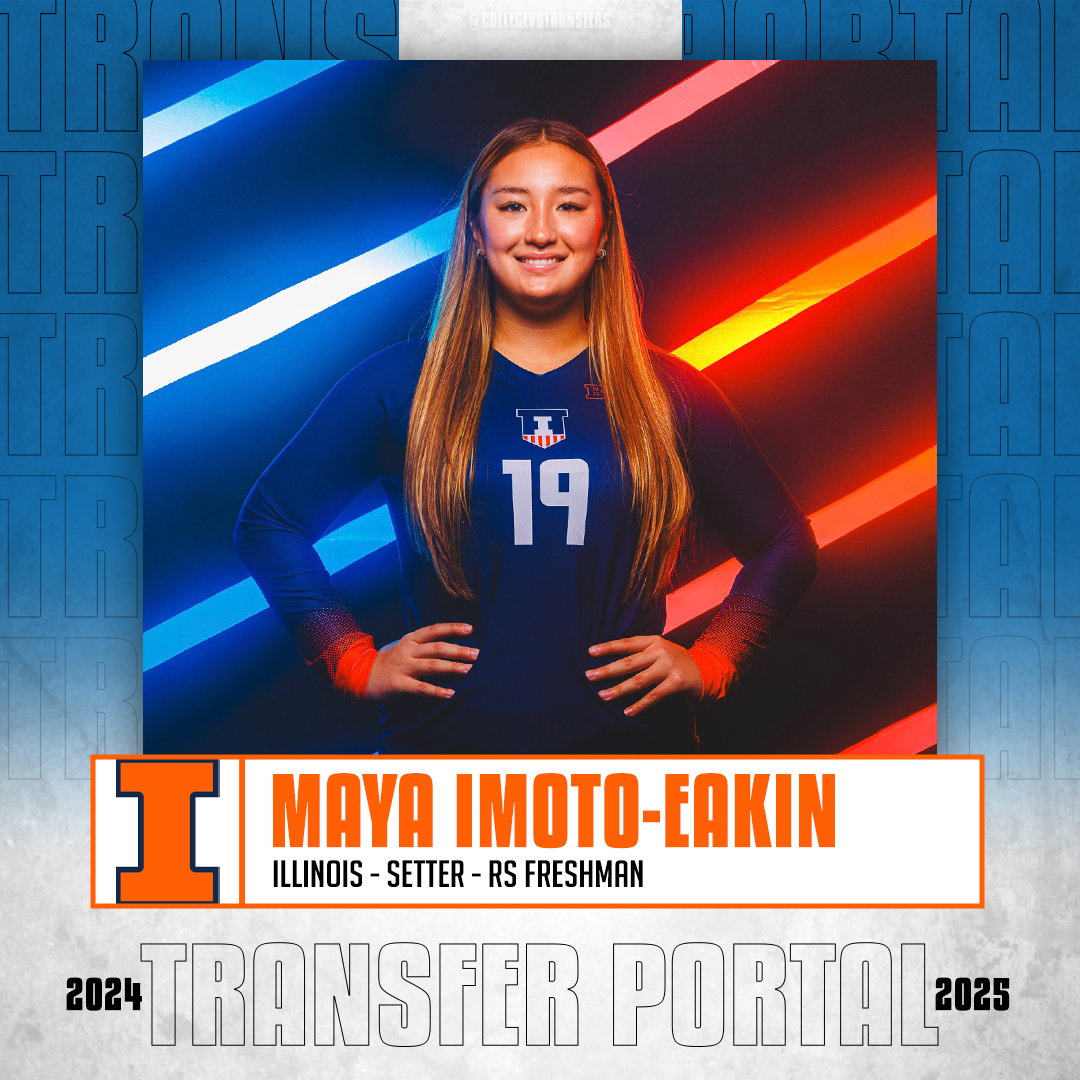 𝗜𝗻 𝗧𝗵𝗲 𝗣𝗼𝗿𝘁𝗮𝗹 ✏️: Maya Imoto-Eakin 🏐: Setter 🎓: RS Freshman 📍: Illinois #CollegeVBTransfers | #NCAAWVB