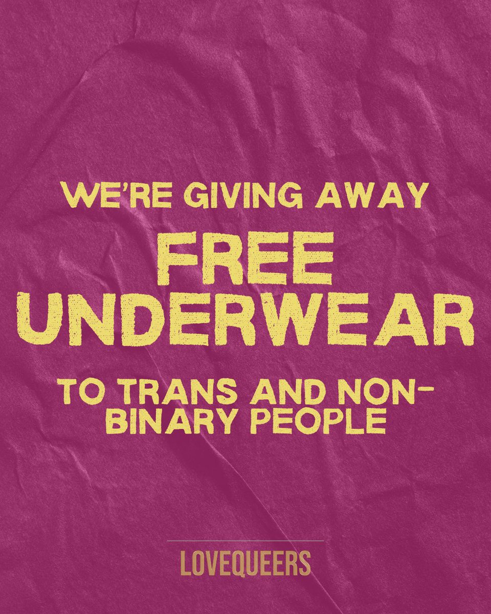 As part of #ProjectGenderAffirmation We’re fundraising to give away FREE binders and gender affirming underwear to Transgender and Non-Binary people in the UK 🏳️‍⚧️✨