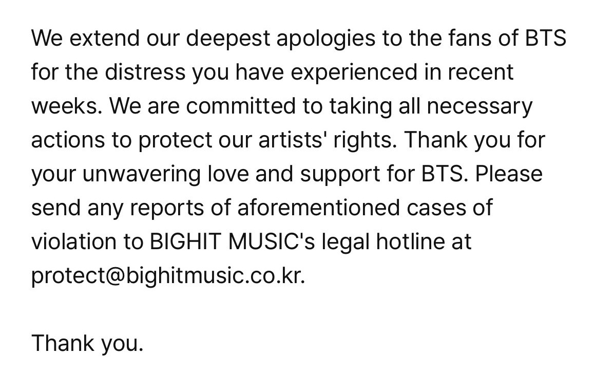 They apologized for the distress 😭