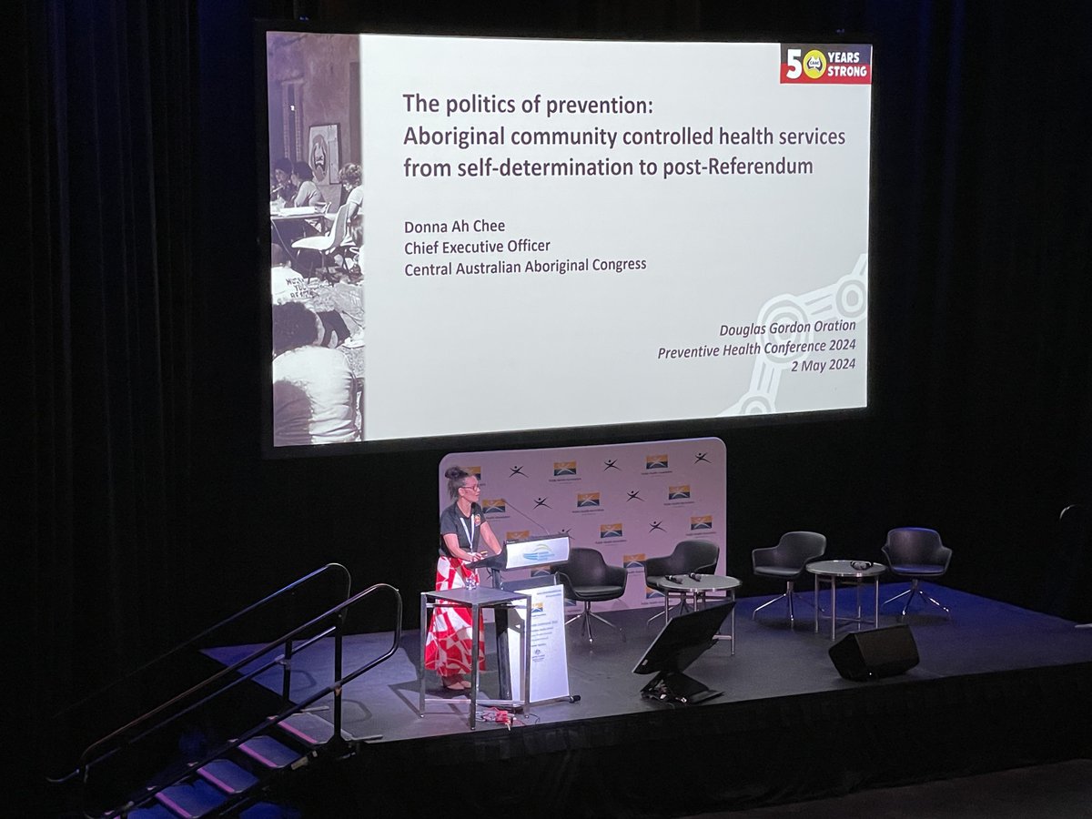 Focussing on prevention & health promotion at an individual level is destined to fail in a system where power & politics are fundamental heath determinants. Aboriginal community control & self-determination are enablers of health. Donna Ah Chee, CEO @CAACongress #Prevention2024