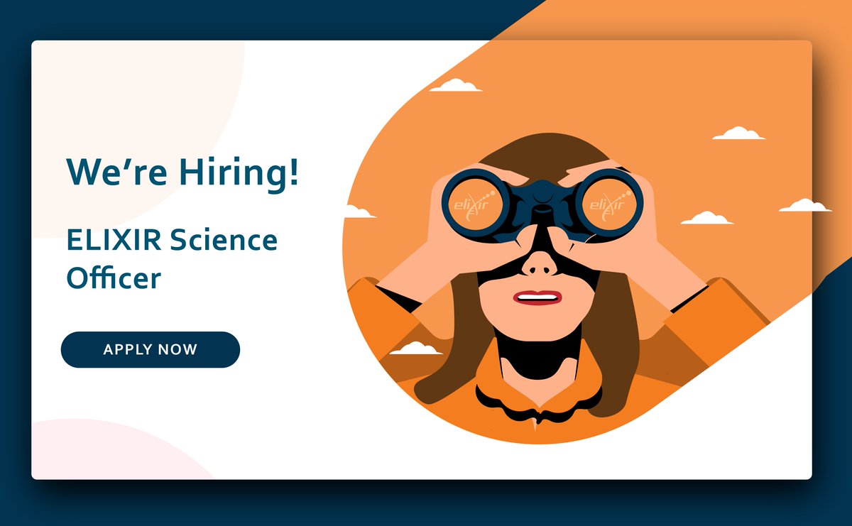 🔍 ELIXIR is seeking a #lifescientist with an interest in the technologies and disciplines of the 🔬 biological sciences and a good understanding of #OpenScience and #FAIR. Join us as Science Officer, deadline 12 May 2024 👉 embl.org/jobs/position/… #hiring