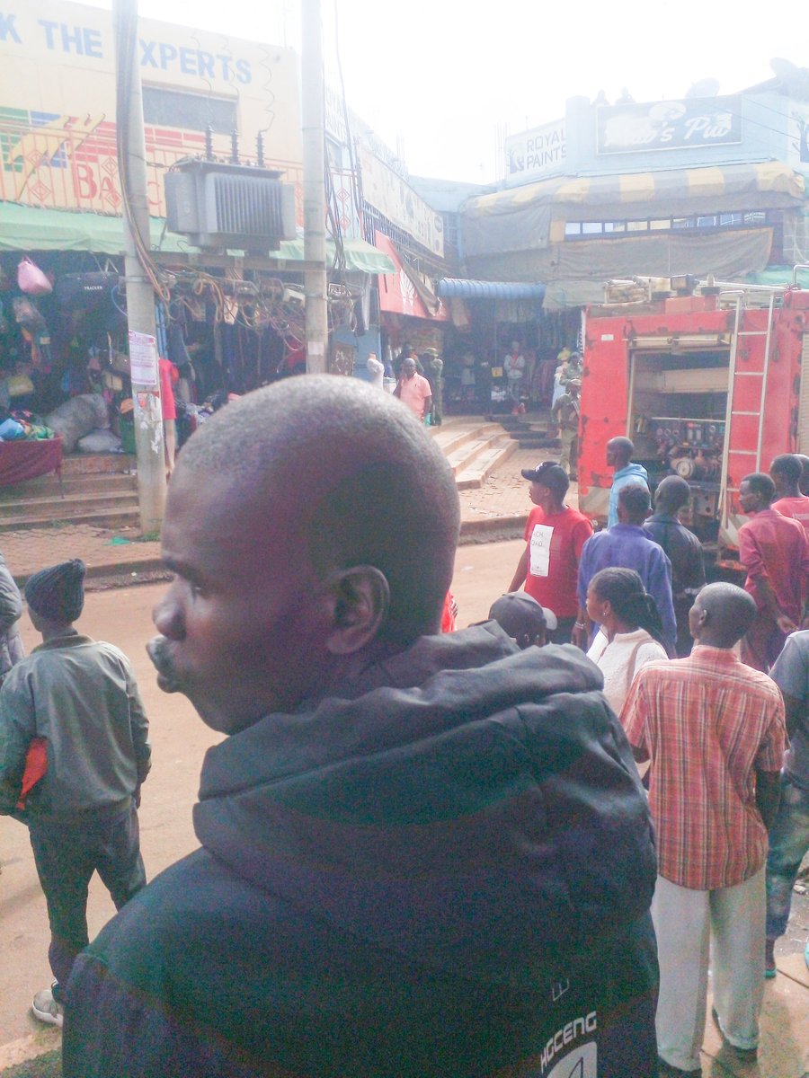 Tension in Eldoret Town Market Opposite Bliss Hotel as Kenya Power Transformer strikes to fire this Morning