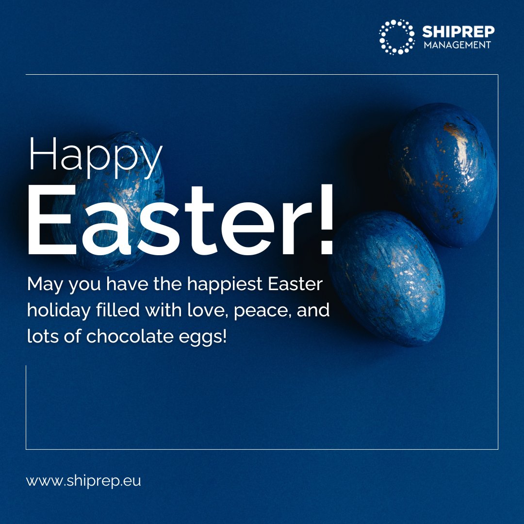 Easter is a time for rejoicing and celebrating new beginnings.   

Here's to a wonderful Easter from the Shiprep Management team filled with abundant blessings!🥚🎉  

#shiprep #shiprepmanagement #EasterGreetings #EasterSpirit #EasterWishes #EasterCelebration #HappyEaster