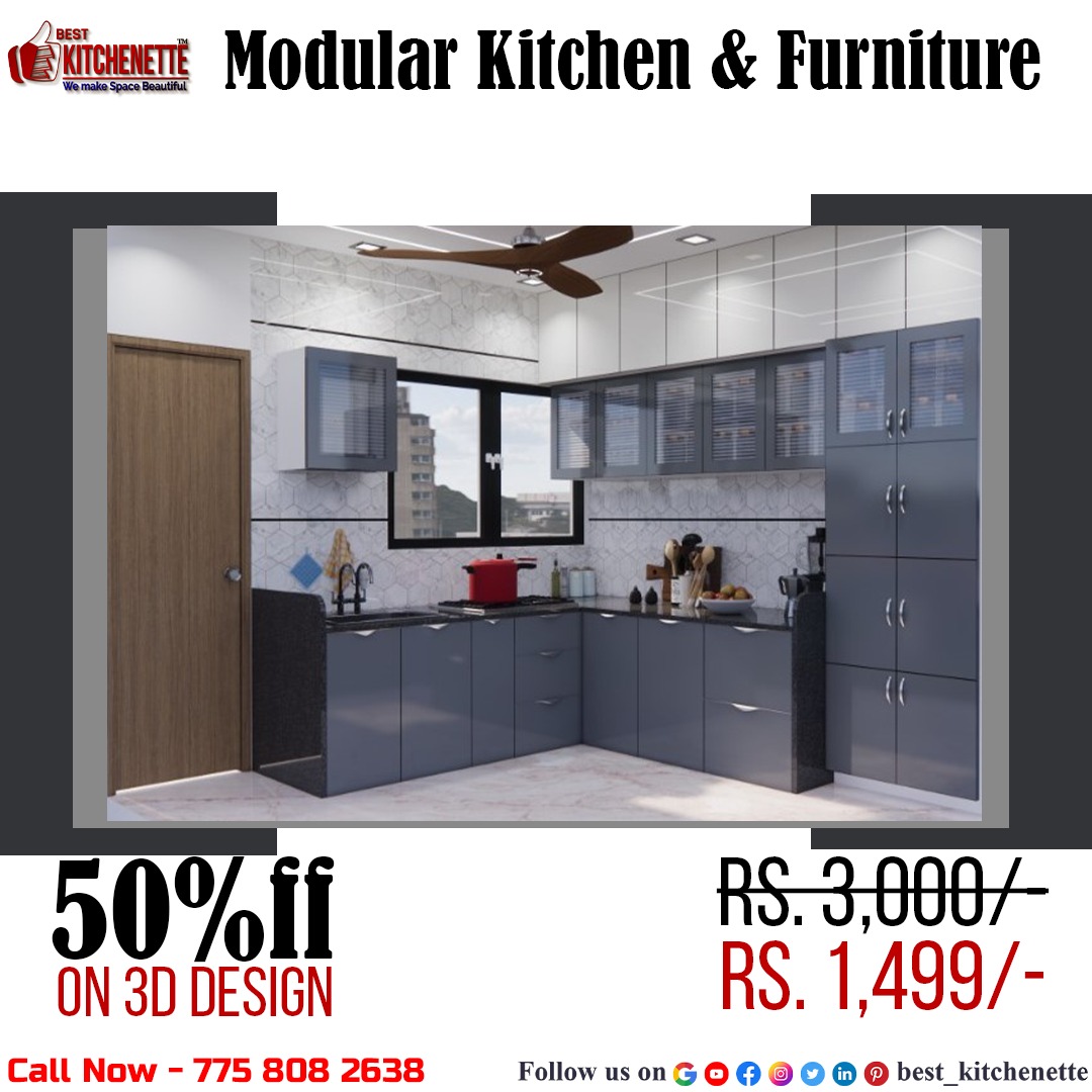 Elevate your home décor game with our affordable 3D designs - just Rs. 1499! 🏡✨

#furniture #interiordesign #modularkitchen #3Ddesign #offers #modularkitchen  #modularkitchendesigns