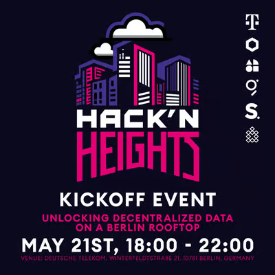 Hack'N Heights: Unlocking Decentralized Data on a Berlin Rooftop We are happy to announce our first #Hackathon together with @chainlink and @graphprotocol during Berlin Blockchain Week. Hosted at the iconic Deutsche Telekom building, this evening with technical presentations…