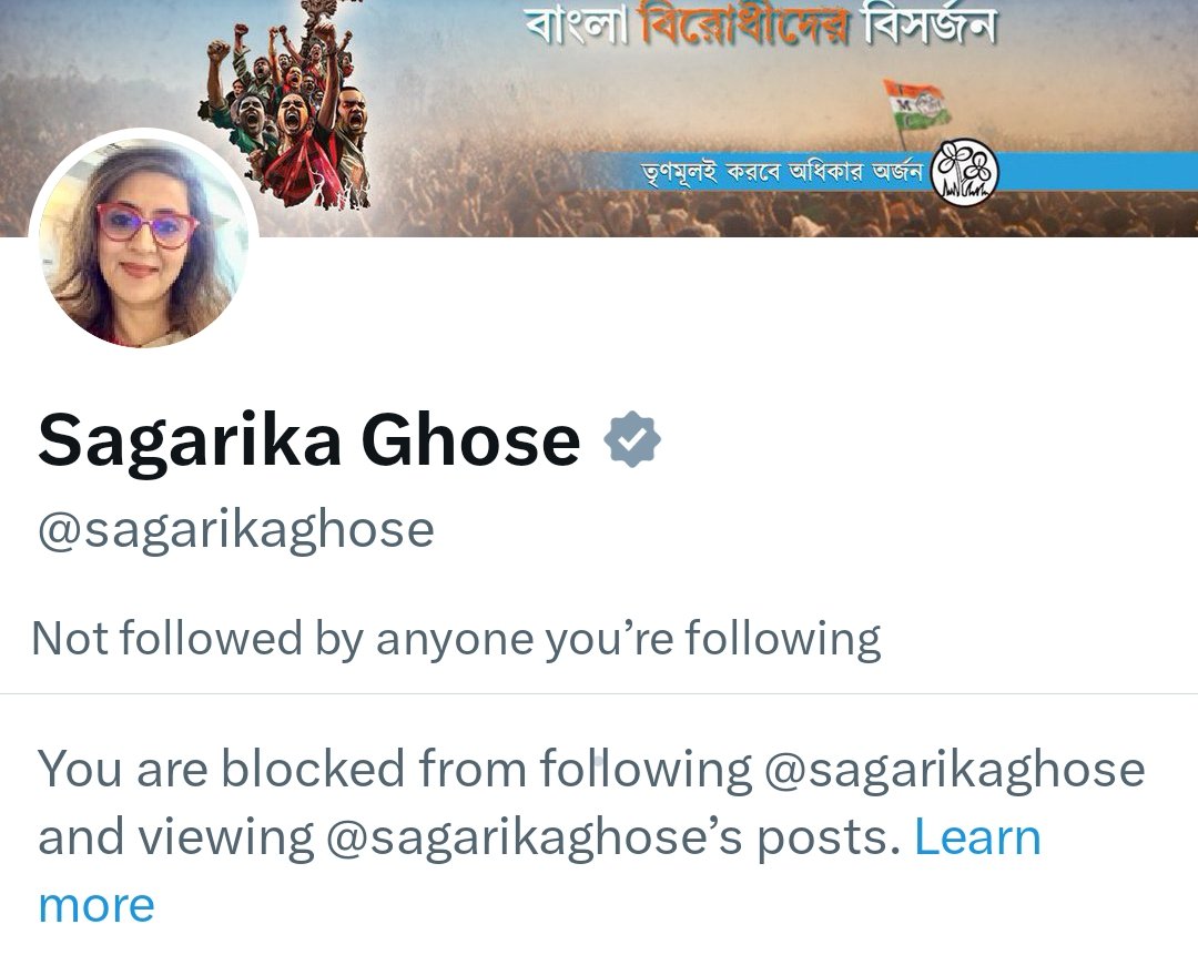 Sagarika aunty blocked me 😭😭 While her husband preaches on Freedom of speech 😹😹