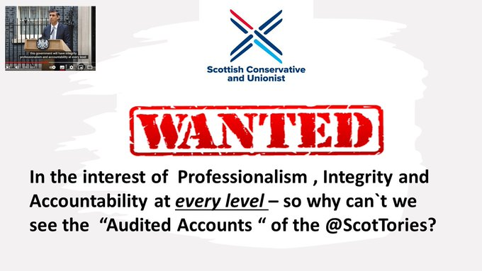 Secrecy and 'Dark Money' Lets see the @ScotTories Accounts. Who pays for their Advertising? Who Pays for their Conferences? Who Pays ? No One knows! Open Transparency in Political Funding? @PeterKGeoghegan @pressjournal @BorderTories @HTScotPol @holyroodmandy @paulhutcheon