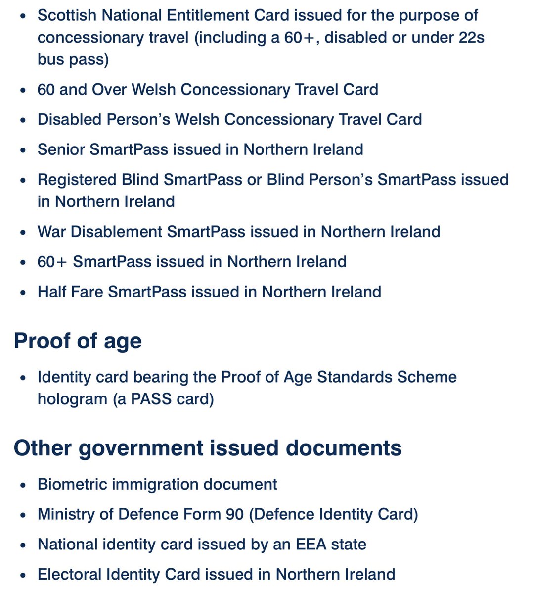 You now need to photo ID to vote in the local elections. Here are the different types that are accepted. Please retweet & I’ll send you some chocolate & a signed photo.