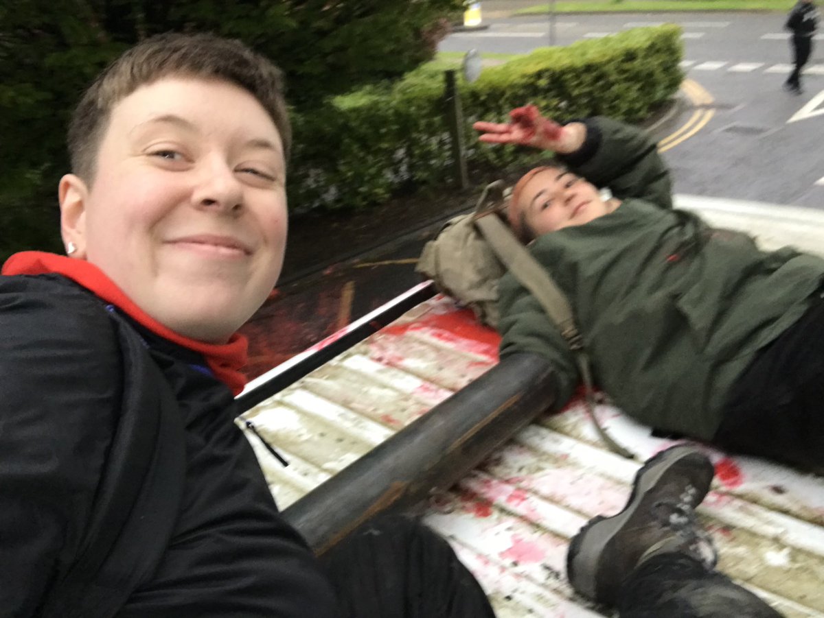 BREAKING: Palestine Action are on top of a van to blockade the only entrance into Elbit’s Bristol HQ. Actions will continue until the Israeli weapons maker is shut down for good! #ShutElbitDown