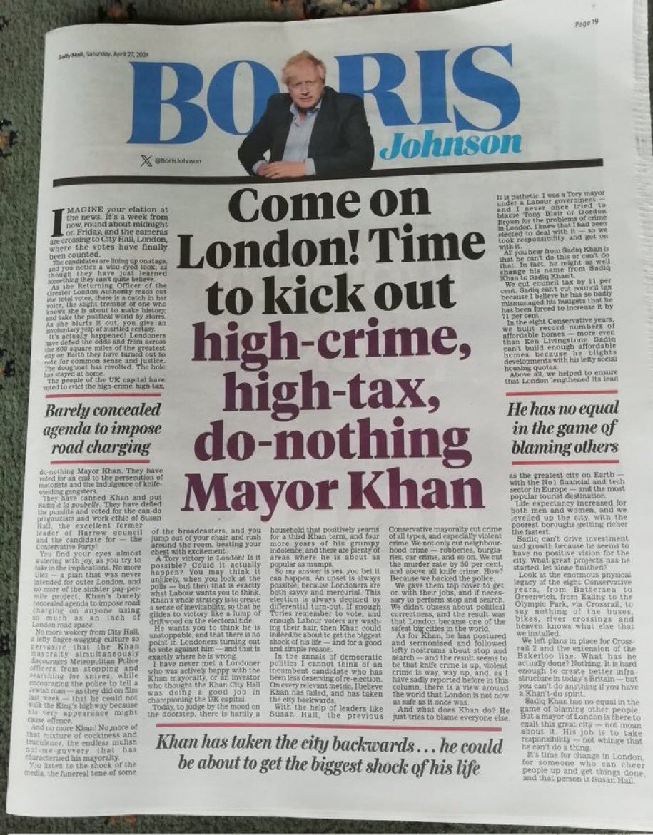 Get Khan Out! Vote for Susan Hall as Mayor of London. VOTE FOR SUSAN!