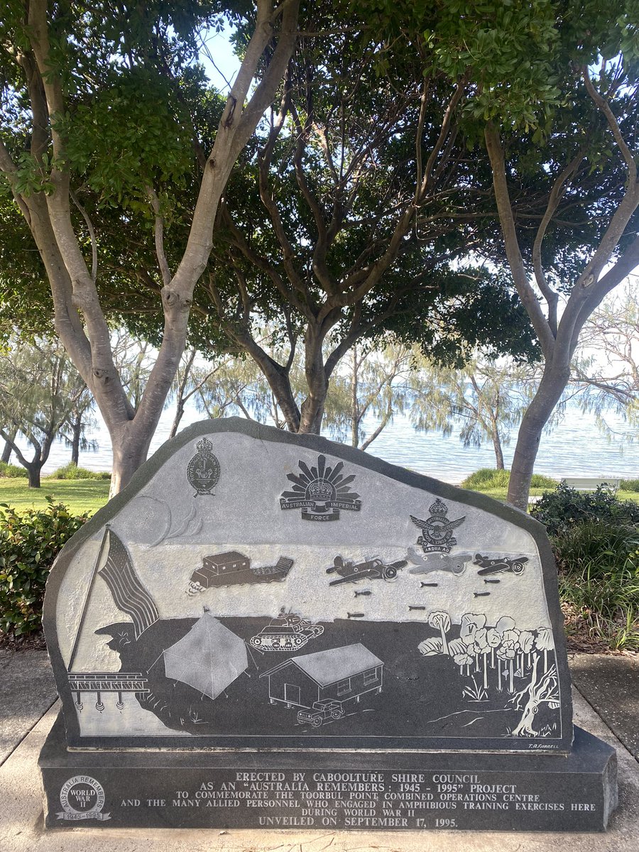 There’s a fair bit of military history in Moreton Bay. We found this monument commemorating allied personnel engaged in amphibious training exercises between 1942 and 1945 during World War Two. #WW2 #History