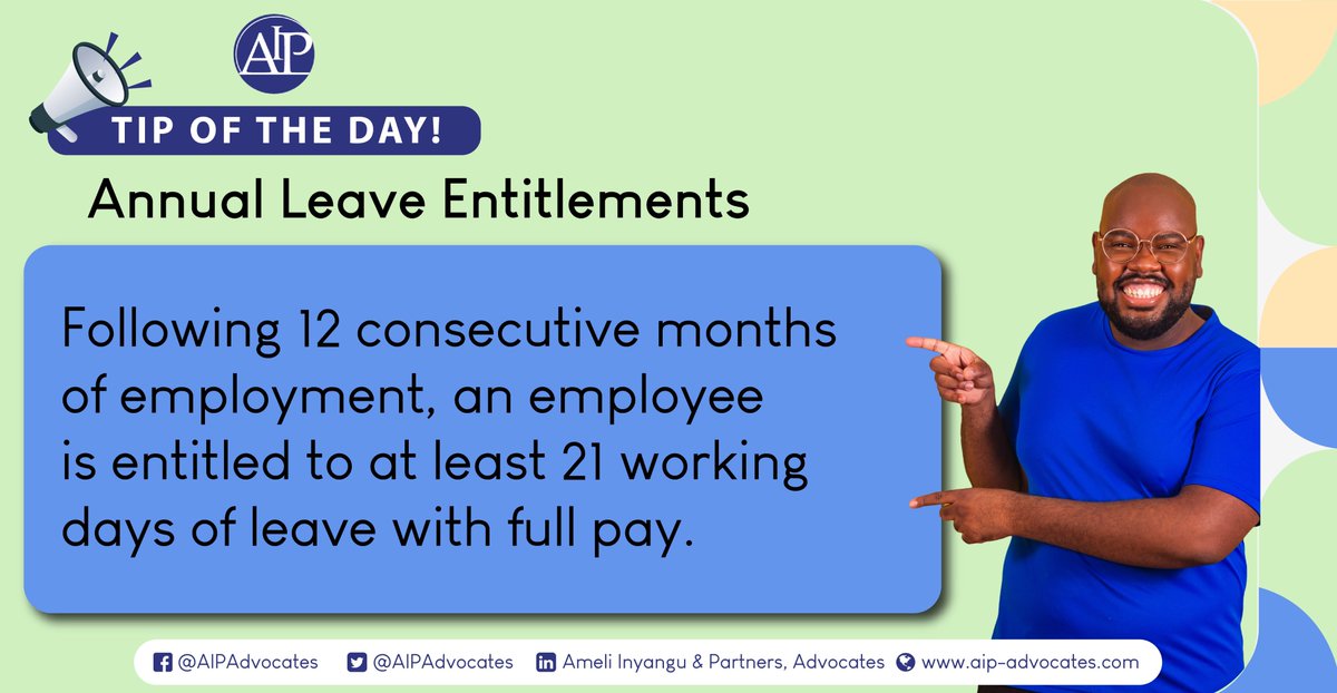 Legal Tip Alert: Did you know? Following 12 consecutive months of employment, an employee is entitled to at least 21 working days of leave with full pay.
#EmployeeBenefits #PaidLeave #WorkplaceRights
