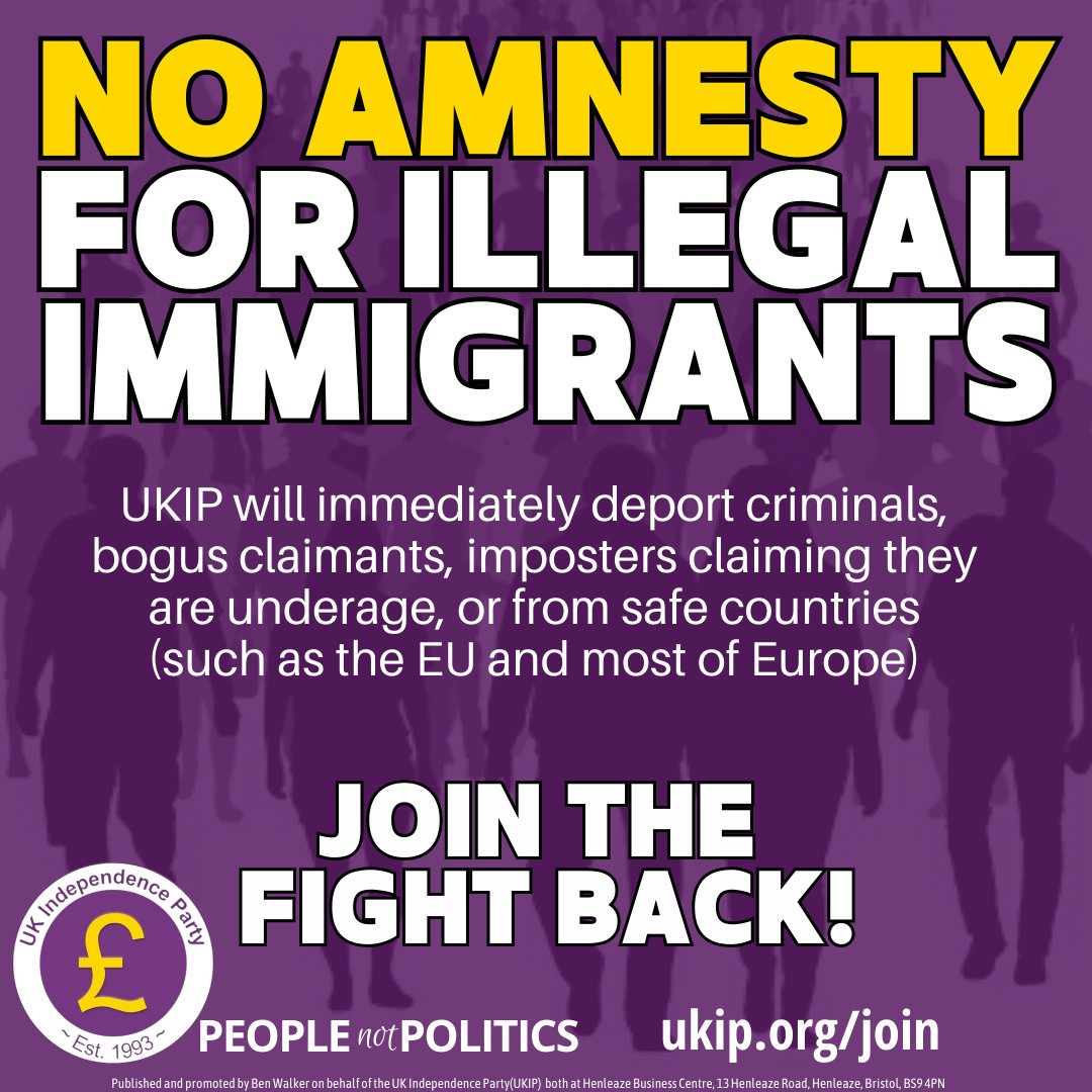 A vote for Labour is a vote to give an amnesty to illegal immigrants. 

Never open borders. #NeverLabour. #VoteUKIP

express.co.uk/news/politics/…