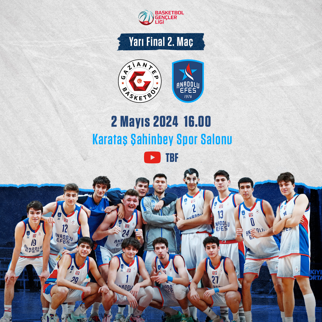 🏀 #BGL Yarı Final 2. Maç 🆚 Gaziantep Basketbol 🏟️Karataş Şahinbey Spor Salonu 🕔 16.00 📺 YouTube / TBF TV 👊 #BenimYerimBurası