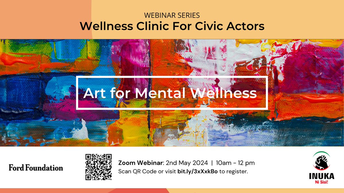 Join our online ' Art For Mental Wellness' Webinar from 10am to 12pm today. Unlock the power to boost your mental health Register Now! bit.ly/3xXxkBo #MentalHealthMonth #mentalhealth