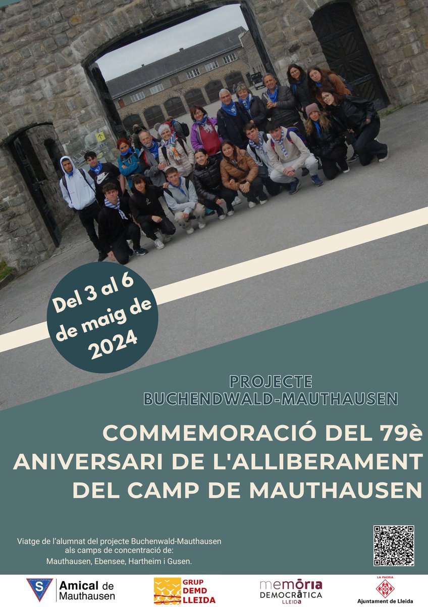 Tot preparat per viatjar a 'l'Univers Mauthausen'. A partir del 3 de maig, un grup d'alumnes del @DemdLleida viatjaran a aquest camp de concentració per participar en els actes del 79è aniversari de l'alliberament. Organitza Memòria Democràtica de @paerialleida amb @amauthausen.