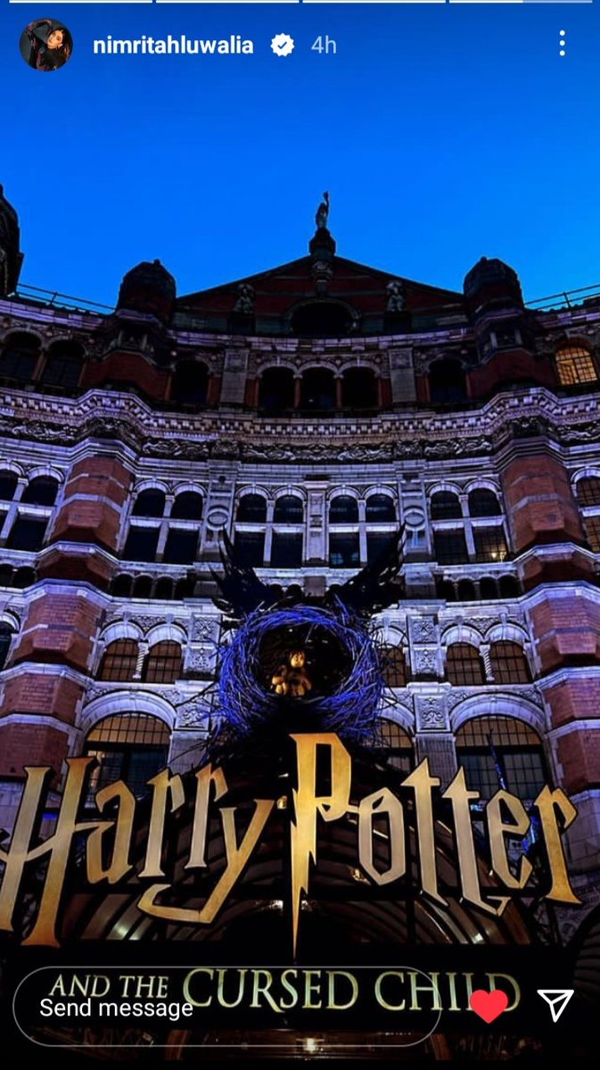 I think it's very apt to celebrate the #InternationalHarryPotterDay with this marvelous photograph of the Palace Theatre , London captured by #NimritKaurAhluwalia , an ardent  reader and follower of Harry Potter .
Thank you @jk_rowling for bringing back  magic into the world.