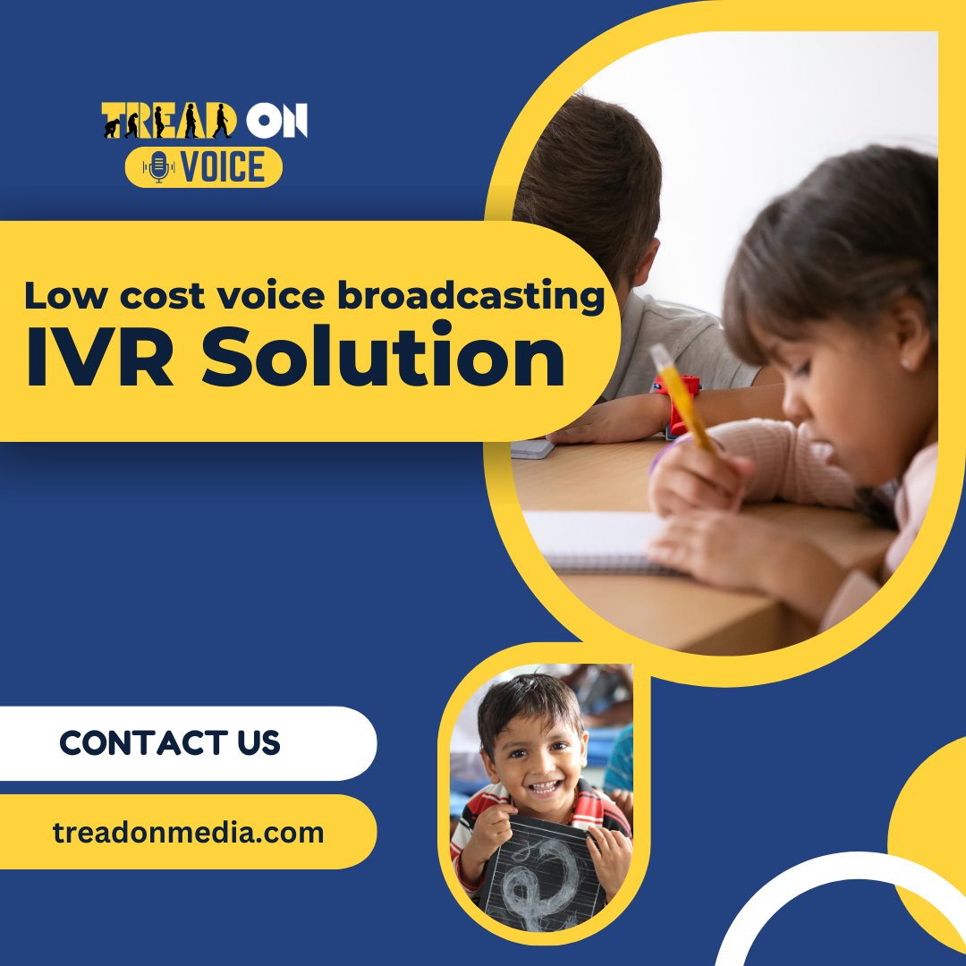 Get a low-cost IVR voice broadcasting solution for your school with TreadON Voice. Book a demo today to learn more. calendly.com/treadonmedia/s…

#EducationCommunication #ParentEngagement #TreadONVoice #EfficientOutreach #CommunityInvolvement #treadonmedia