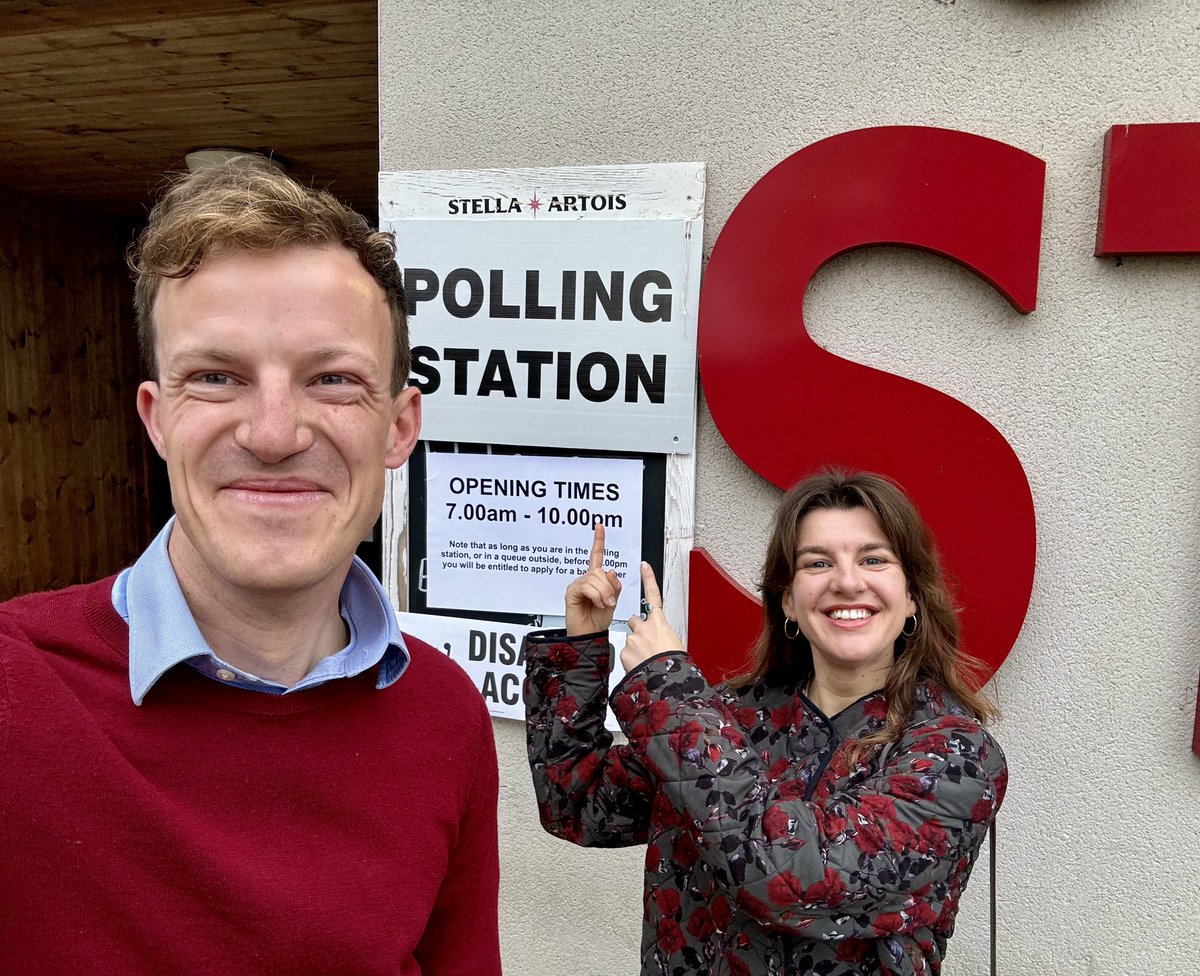 First at the polling station this morning to cast our votes for @JohnTizard 🗳️ Bedfordshire needs a PCC focused on delivering the neighbourhood policing our towns and villages need, and that’s what they’ll get with John. 🌹