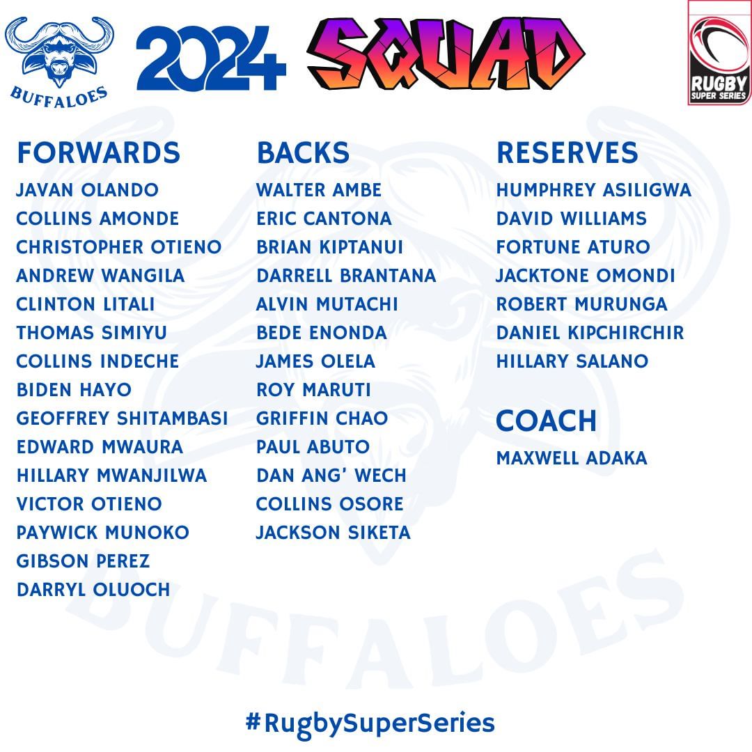 Buffaloes squad ahead of the Rugby Super Series.

#RadullKE 
#RugbySuperSeries