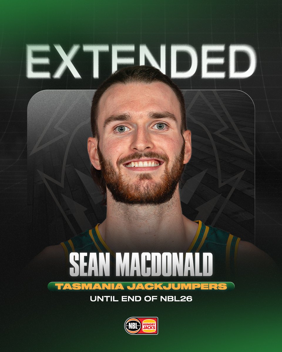 RE-SIGNED ✍️ Sean Macdonald has extended his stay in Tasmania for a further year, and is now contracted until the end of NBL26 ⭐️ Read more: bit.ly/3JHvx5Z