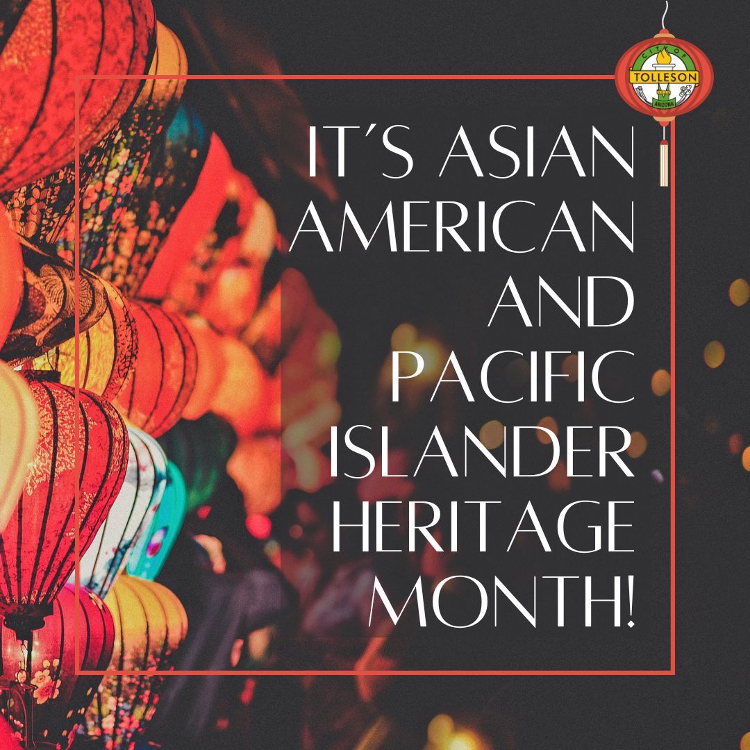 May is #AAPIHeritageMonth, and Tolleson is celebrating! 🌟 Join us in recognizing the invaluable contributions of Asian Americans and Pacific Islanders. tolleson.az.gov 🗣️ Tell us: What’s your favorite AAPI tradition? Tweet your stories and photos! #TollesonUnity