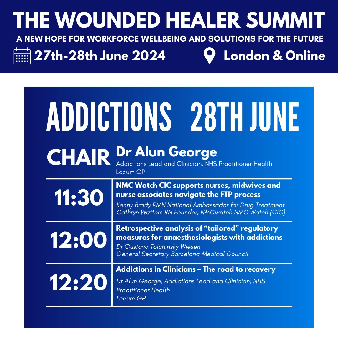 PH’s Dr Alun George will be chairing the Addictions session on day 2 of #WoundedHealer24. If you are interested in the support that healthcare professionals with addictions receive, make sure to book your place for the summit here: bit.ly/thewoundedheal…